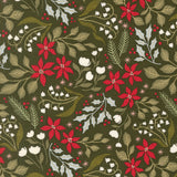 PREORDER Peppermint Cocoa- Merry Medley- Evergreen 5281 15 by Lella Boutique- 1/2 Yard