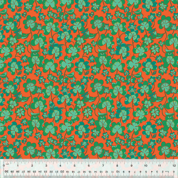 Forestburgh Clover 53847-8 Rust by Heather Ross for Windham Fabrics- 1/2 yard