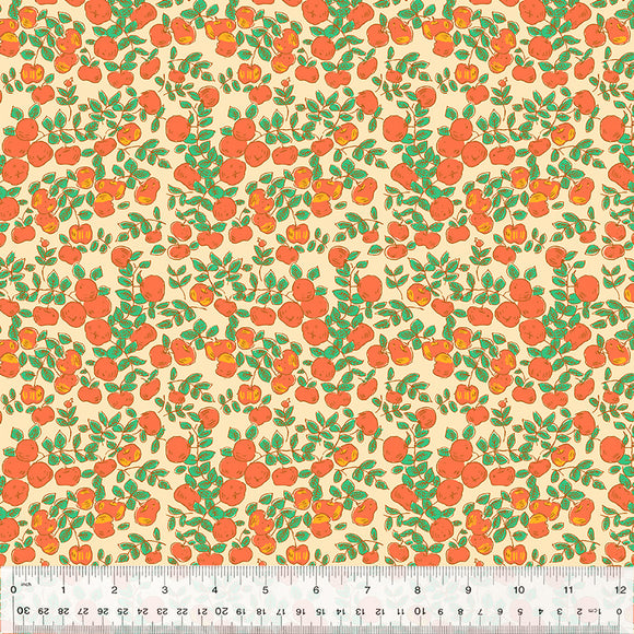 Forestburgh Apples 53849-2 Peach by Heather Ross for Windham Fabrics- 1/2 yard