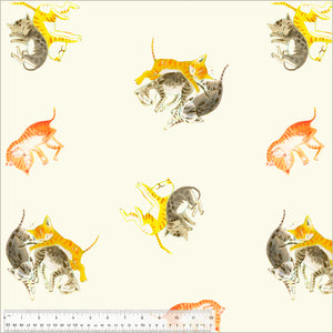 Barn Kittens Ivory 54250D-2  from Heather Ross By Hand by Heather Ross for Windham Fabrics-1/2 Yard