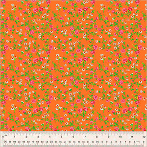 Mousy Floral Tangerine 54255D-7  from Heather Ross By Hand by Heather Ross for Windham Fabrics-1/2 Yard