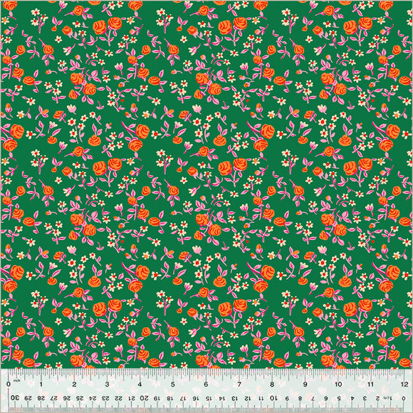 Mousy Floral Emerald 54255D-8  from Heather Ross By Hand by Heather Ross for Windham Fabrics-1/2 Yard