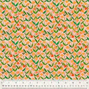 Flowerbed Salmon 54257D-3  from Heather Ross By Hand by Heather Ross for Windham Fabrics-1/2 Yard