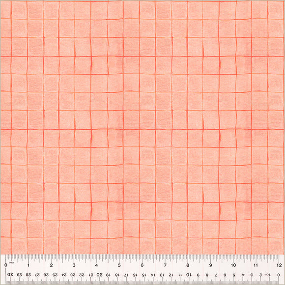 Drawn Plaid Salmon 54260D-3  from Heather Ross By Hand by Heather Ross for Windham Fabrics-1/2 Yard