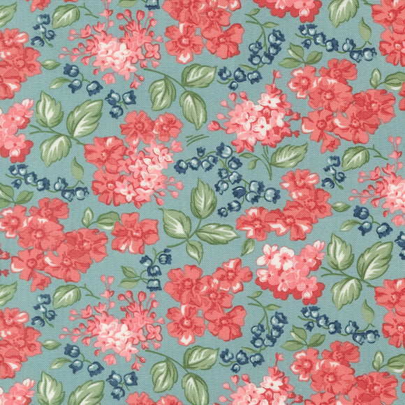 PREORDER  Rosemary Cottage Blooms Sky 55312 16 by Camille Roskelley - Moda - 1/2 yard