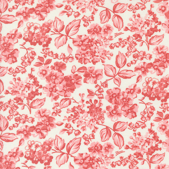 PREORDER  Rosemary Cottage Blooms Cream Strawberry 55312 21 by Camille Roskelley - Moda - 1/2 yard