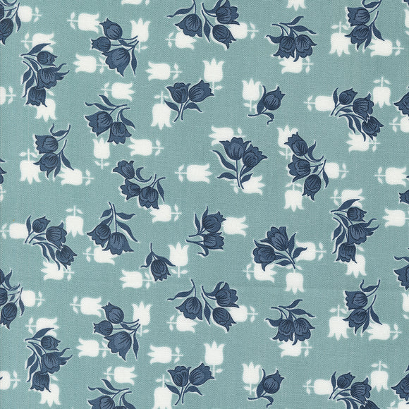 PREORDER  Rosemary Cottage Tulips Sky 55314 16 by Camille Roskelley - Moda - 1/2 yard