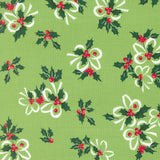 PREORDER Nantucket Noel Holly Berry Green 55371 15 by Camille Roskelley- Moda -1/2 Yard
