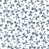 PREORDER Nantucket Noel Christmas Bows- White Blue 55373 28 by Camille Roskelley- Moda -1/2 Yard
