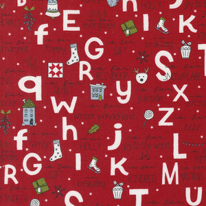 On Dasher A To Z Red 55660 22 by Sweetwater - Moda- 1/2 Yard