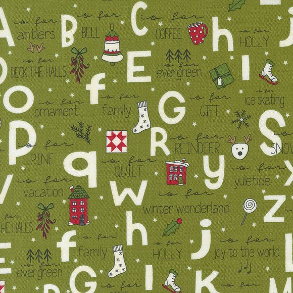 On Dasher A To Z Pine 55660 23 by Sweetwater - Moda- 1/2 Yard