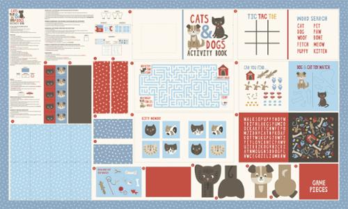 Dog Daze Panel Multi 20847 11 to make activity book by  Stacy  Lest Hsu- Moda- 36