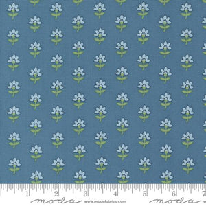 Shoreline Coastal Florals Medium Blue 55301 13 by Camille Roskelley - Moda - 1/2 yard