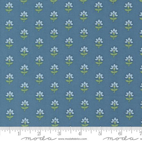 Shoreline Coastal Florals Medium Blue 55301 13 by Camille Roskelley - Moda - 1/2 yard