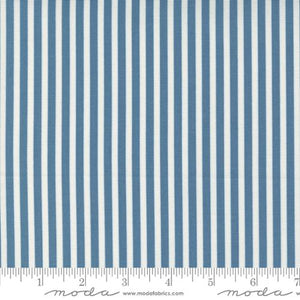 Shoreline Simple Stripe Medium Blue 55305 13 by Camille Roskelley - Moda - 1/2 yard