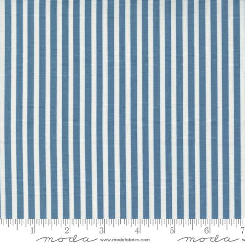 PREORDER  Shoreline Simple Stripe Medium Blue 55305 13 by Camille Roskelley - Moda - 1/2 yard