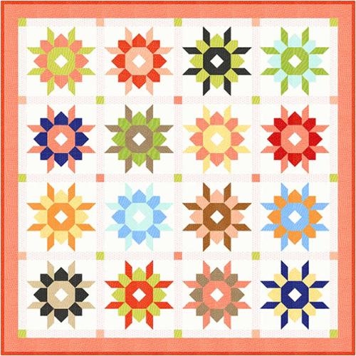 PREORDER Crysanthemum Quilt Kit by Fig Tree Fabrics - 64 3/4