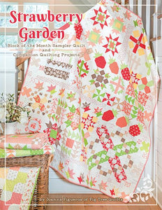 Strawberry Garden Pattern Book  by It's Sew Emma - Fig Tree - Moda- 60" X 70"