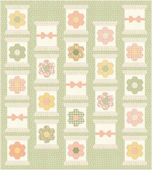 Sweet Spools Quilt Kit in Flower Girl by Heather Briggs -67 x 75