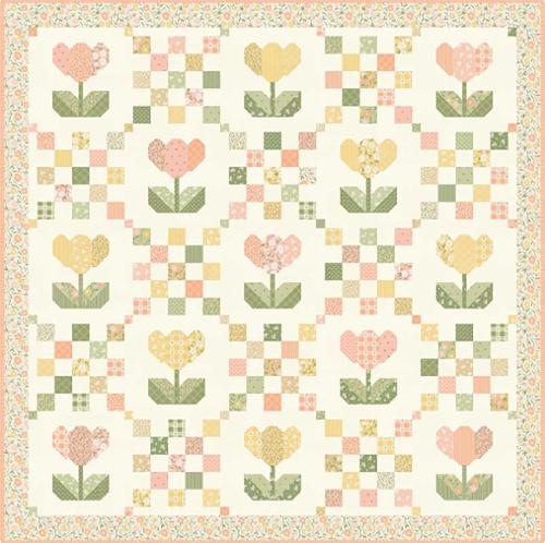 Petal Patches Quilt Kit in Flower Girl by Heather Briggs -62 x 62
