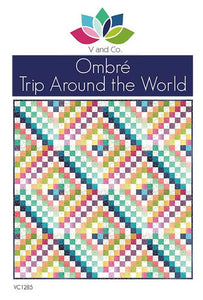 Ombre Trip Around the World Quilt Kit- 64" X 64"
