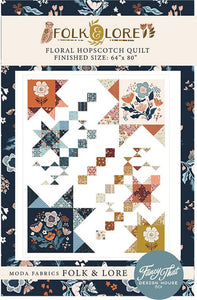 Floral Hopscotch Quilt Kit by Fancy That Design House- Moda- 64 X 80"