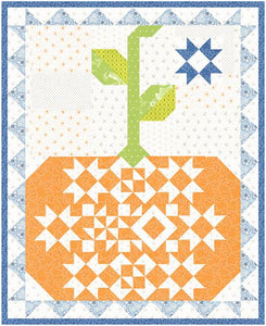 PREORDER Pumpkin and Denim Quilt Kit using Denim and Daisies  by Fig Tree and Co- Moda-21" X 26""