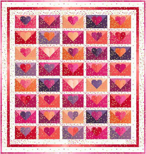 I Heart Ombre Love Letters Quilt Kit by V and Co- 54" X 57"