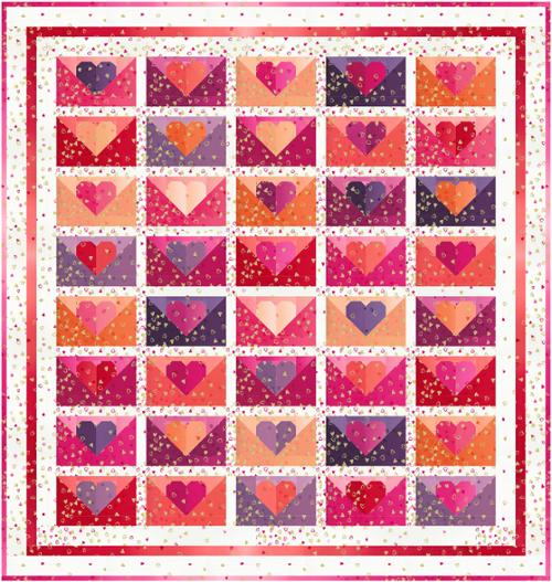 I Heart Ombre Love Letters Quilt Kit by V and Co- 54