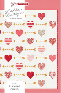 PREORDER Playing Cupid Quilt Kit using Love Blooms by Lella Boutique- Moda- 73" X 76"