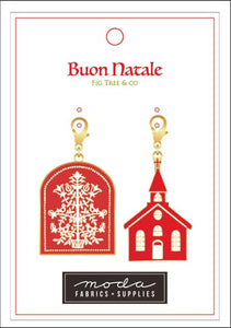 PREORDER Tree & Church Zipper Pull 2ct FT189 by Fig Tree - Moda-