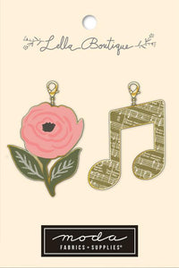 PREORDER Berry and Pine Posy Music Note Zip Pull 2ct LB190 by Lella Boutique- Moda-