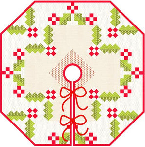 PREORDER Holly Tree Skirt Kit by Fig Tree - Moda- 57" X 57"