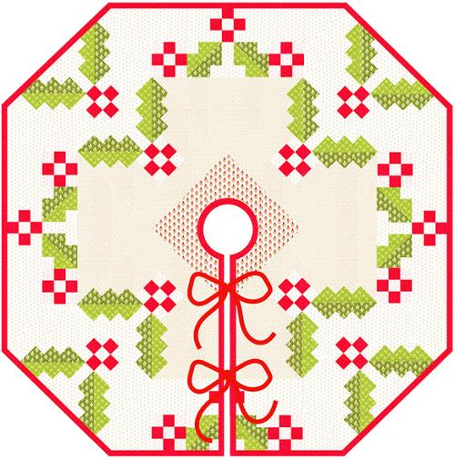 PREORDER Holly Tree Skirt Kit by Fig Tree - Moda- 57