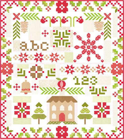 PREORDER Twas The Night Before Christmas Block of The Month Quilt Kit using Buon Natale by Fig Tree - Moda- 71