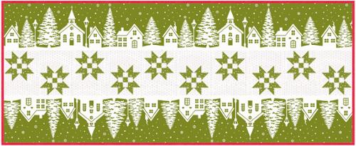 PREORDER Christmas Village Runner Quilt Kit using Buon Natale by Fig Tree - Moda-28 1/2 