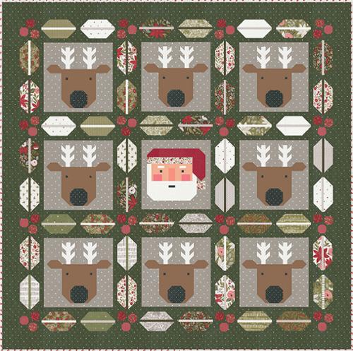 PREORDER Christmas Crew Quilt Kit using Berry and Pine by Lella Boutique- Moda- 72 X 72