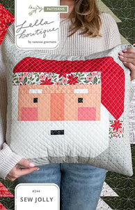 Merry Reindeer Pillow LB 245 Pattern-  Lella Boutique- Moda- 17" X 17"