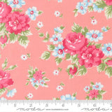 A Cat Named Stitch- Cabbage Rose Blush 55340 17 by Camille Roskelley - Moda- 1/2 Yard