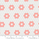 A Cat Named Stitch- Quilted Hexagons Cream Blush 55343 11 by Camille Roskelley - Moda- 1/2 Yard