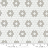 A Cat Named Stitch- Quilted Hexagons Cream Grey 55343 25 by Camille Roskelley - Moda- 1/2 Yard