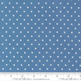 PREORDER A Cat Named Stitch- Cosmo Square Dot Blue 55345 13 by Camille Roskelley - Moda- 1/2 Yard