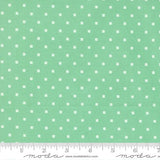 A Cat Named Stitch- Cosmo Square Dot Green 55345 19 by Camille Roskelley - Moda- 1/2 Yard