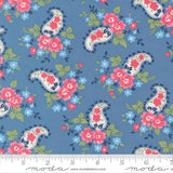 A Cat Named Stitch- Sweet Paisley Blue 55346 13 by Camille Roskelley - Moda- 1/2 Yard