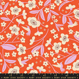 PREORDER Persimmon- Blossoms Warm Red RS1121 12 by Rashida Hale for Ruby Star Society-Moda- 1/2 Yard