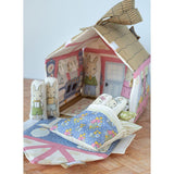 My Secret Garden- Garden Bunny Cottage Panel-Cloud 20989 11 by Stacy Iest Hsu- Moda- 36" X 60"