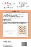 Crossroads G QLD 102 Quilt Pattern  by Sherri McConnell from  A Quilting Life- 65 X 74"