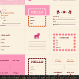 PREORDER 1- 800 Calico Thanks I Made This Panel Pink RS4165 12 by Alexia Abegg for Ruby Star Society - 24" X 42"