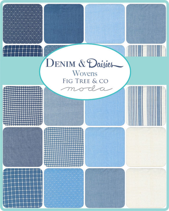 PREORDER Denim and Daisies Wovens One Yard Bundle 12222AB- 15 prints by Fig Tree and Co