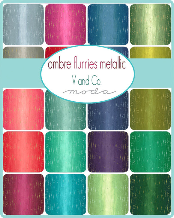 Ombre Flurries Metallic Half Yard Bundle 10874HYM by V & Co from Moda - 21 Prints- SHOP CUT